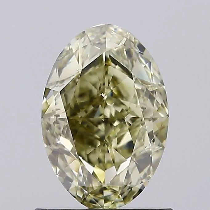 1.20ct Oval Lab Grown Diamond (Colour Fancy Light Gray Yellow, Clarity VS2, IGI Certified)