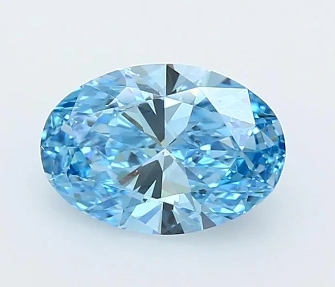 1.53ct Oval Lab Grown Diamond (Colour Fancy Vivid Blue, Clarity VVS1, IGI Certified)