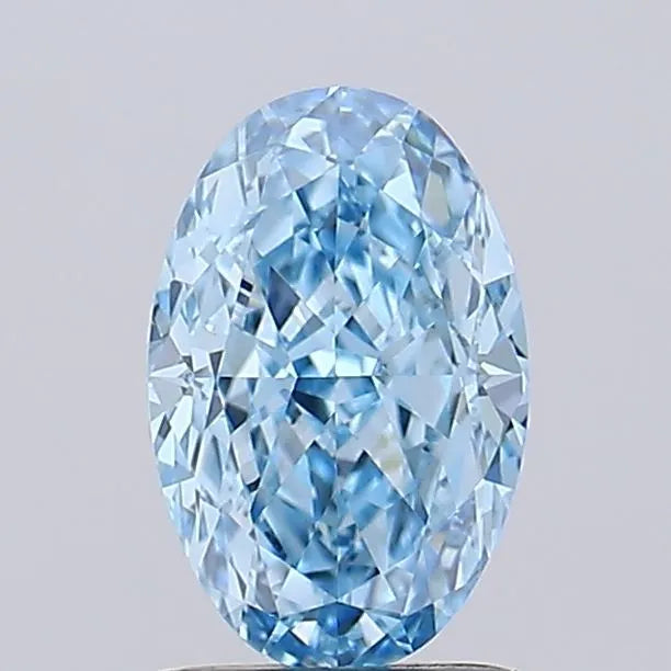 1.54ct Oval Lab Grown Diamond (Colour Fancy Vivid Blue, Clarity VVS2, IGI Certified)