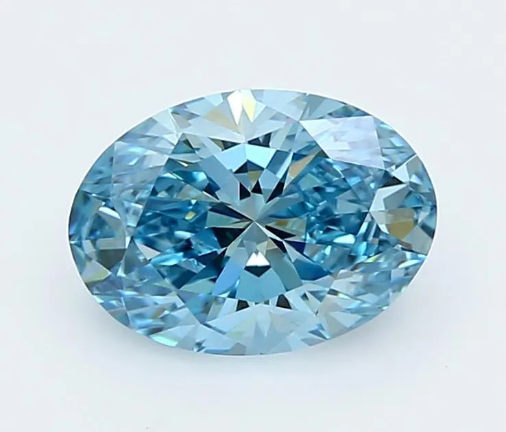 1.67ct Oval Lab Grown Diamond (Colour Fancy Vivid Blue, Clarity VVS2, IGI Certified)