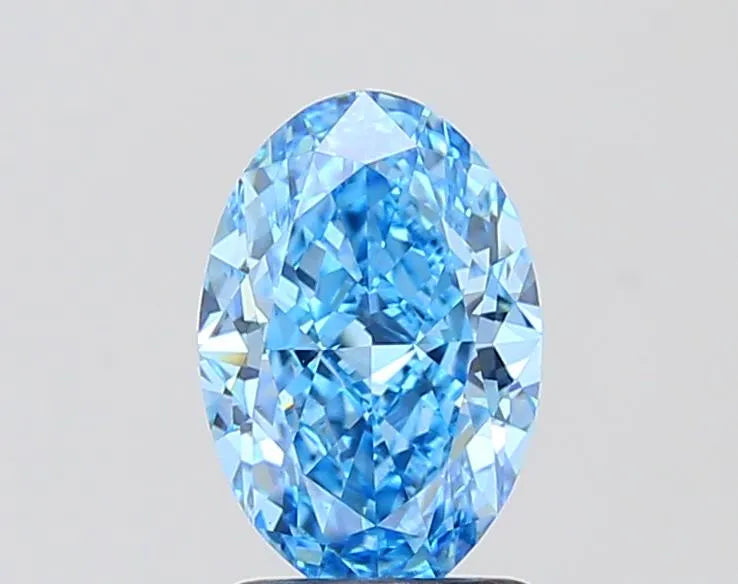 1.81ct Oval Lab Grown Diamond (Colour Fancy Vivid Blue, Clarity VS1, IGI Certified)
