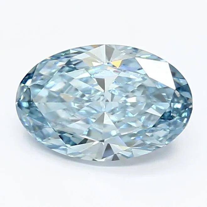 1.87ct Oval Lab Grown Diamond (Colour Fancy Vivid Blue, Clarity VS1, IGI Certified)