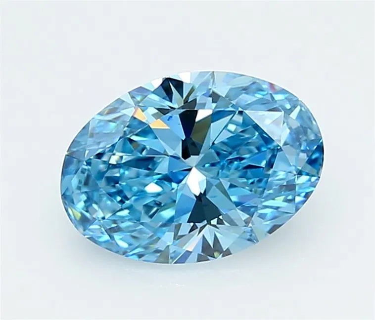 2.00ct Oval Lab Grown Diamond (Colour Fancy Vivid Blue, Clarity VVS2, IGI Certified)