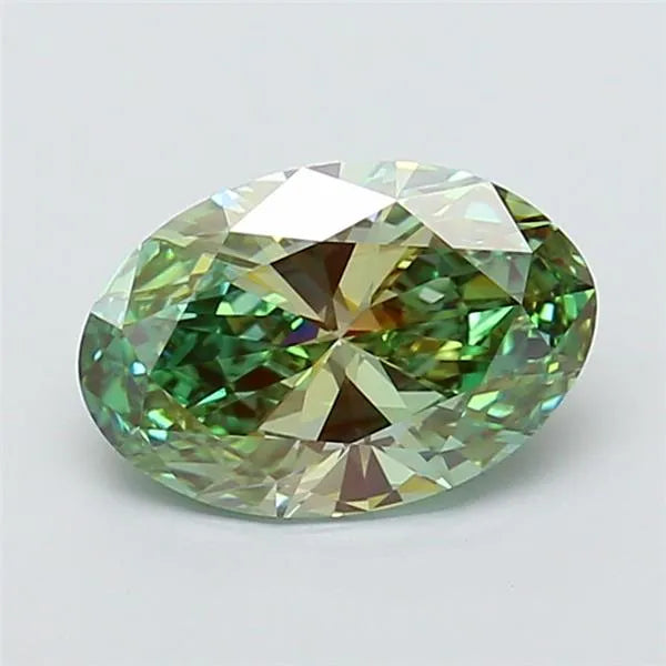 2.00ct Oval Lab Grown Diamond (Colour Fancy Vivid Green, Clarity VVS2, IGI Certified)