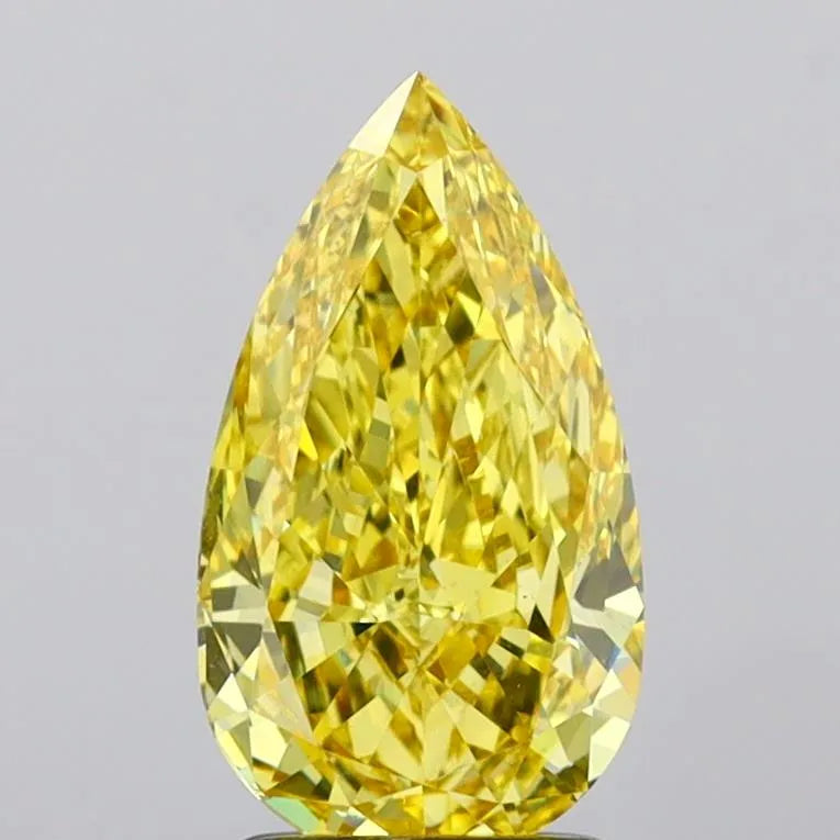 2.00ct Pear Lab Grown Diamond (Colour Fancy Vivid Yellow, Clarity VS1, IGI Certified)