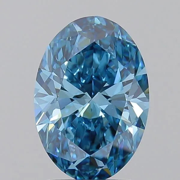 2.01ct Oval Lab Grown Diamond (Colour Fancy Vivid Blue, Clarity IF, IGI Certified)