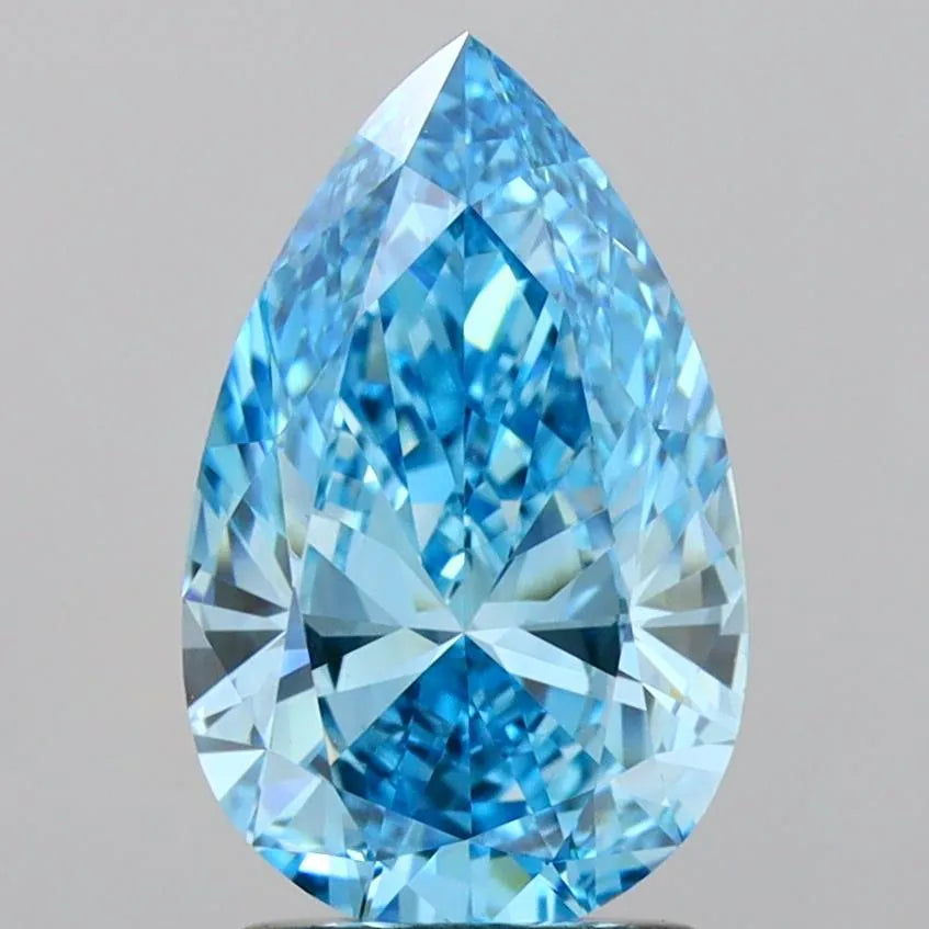 2.01ct Pear Lab Grown Diamond (Colour Fancy Vivid Blue, Clarity VVS2, IGI Certified)