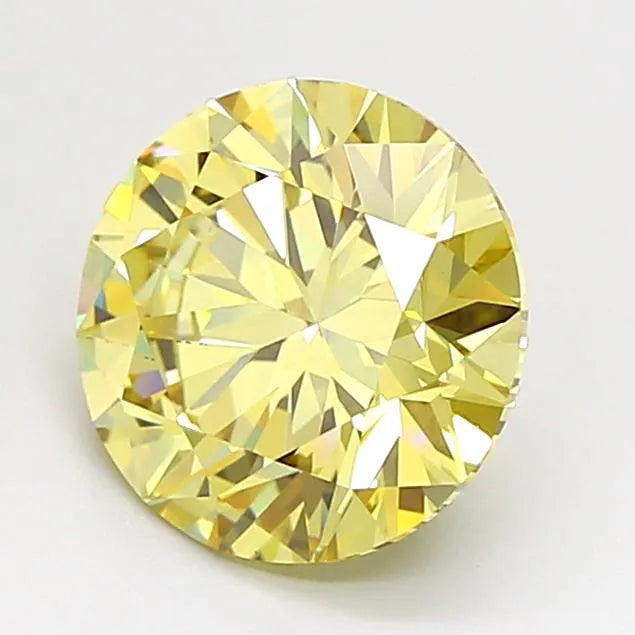 2.01ct Round Lab Grown Diamond (Colour Fancy Yellow, Clarity VVS2, Cut ID, IGI Certified)