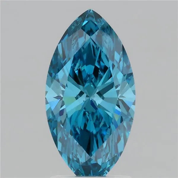 2.03ct Marquise Lab Grown Diamond (Colour Fancy Vivid Blue, Clarity VVS2, IGI Certified)