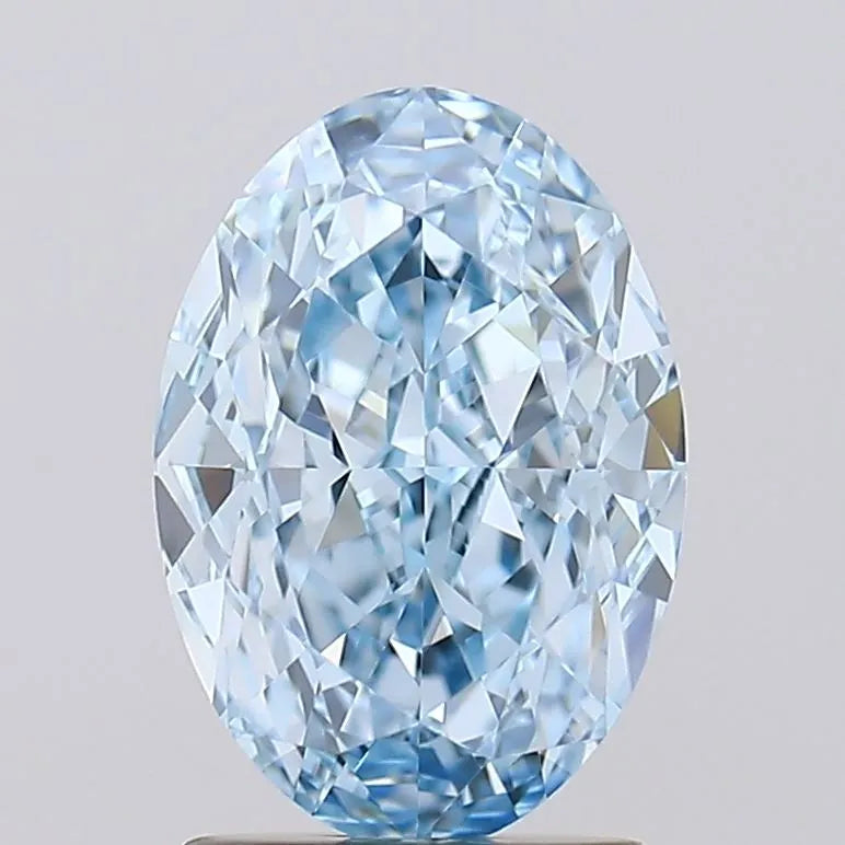 2.03ct Oval Lab Grown Diamond (Colour Fancy Vivid Blue, Clarity FL, IGI Certified)