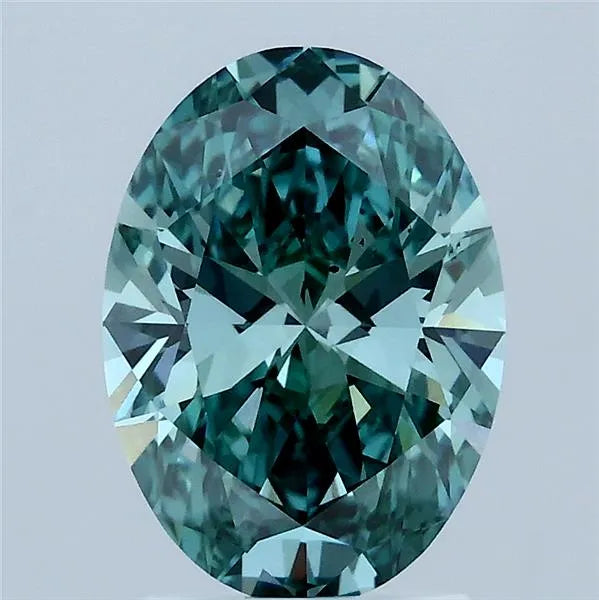 2.03ct Oval Lab Grown Diamond (Colour Fancy Vivid Green, Clarity VS2, IGI Certified)