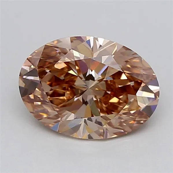 2.04ct Oval Lab Grown Diamond (Colour Fancy Light Pinkish Brown, Clarity VVS2, IGI Certified)