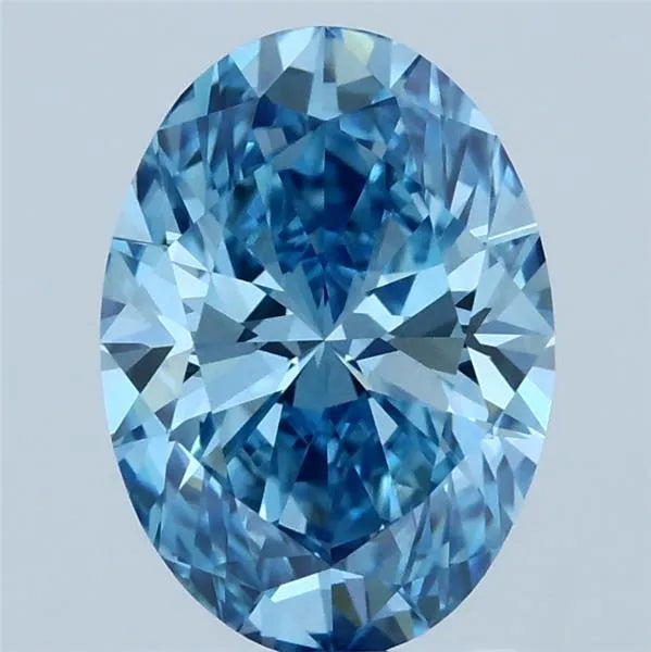 2.04ct Oval Lab Grown Diamond (Colour Fancy Vivid Blue, Clarity VVS1, IGI Certified)