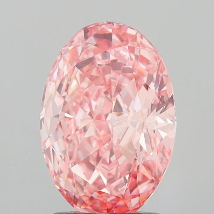 2.04ct Oval Lab Grown Diamond (Colour Fancy Vivid Pink, Clarity VVS2, IGI Certified)