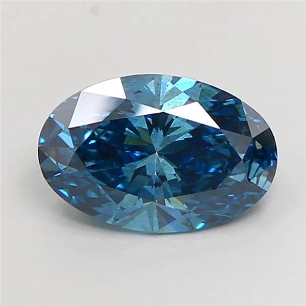 2.05ct Oval Lab Grown Diamond (Colour Fancy Vivid Blue, Clarity SI2, IGI Certified)