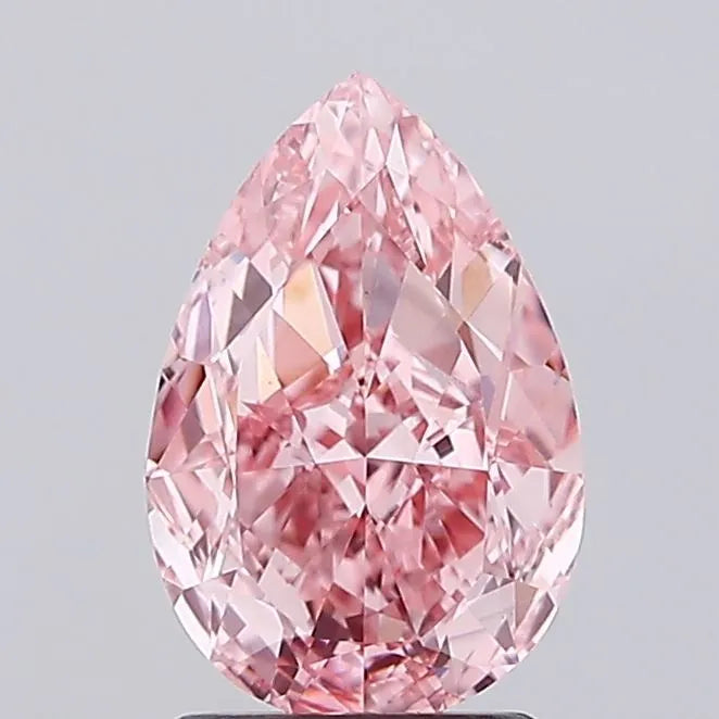 2.07ct Pear Lab Grown Diamond (Colour Fancy Vivid Pink, Clarity VVS2, IGI Certified)