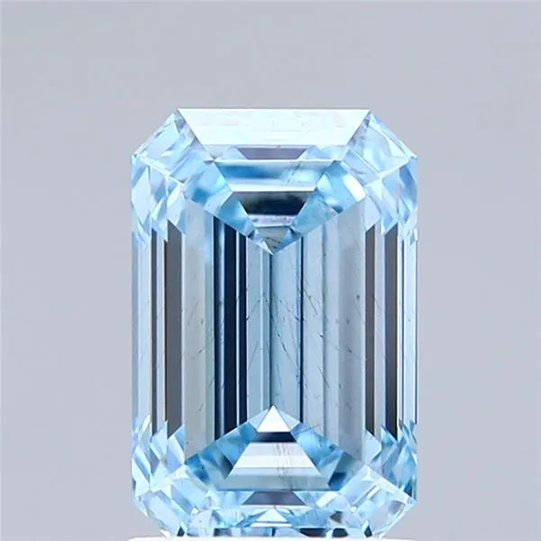 2.08ct Emerald Lab Grown Diamond (Colour Fancy Vivid Blue, Clarity SI1, IGI Certified)