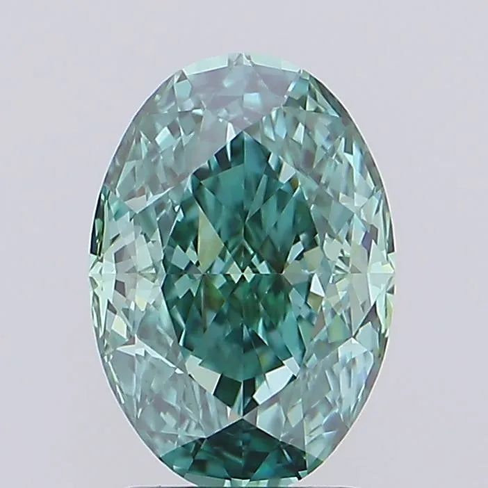 2.08ct Oval Lab Grown Diamond (Colour Fancy Vivid Green, Clarity VVS2, IGI Certified)