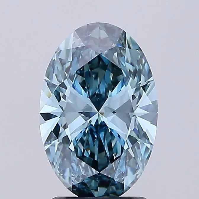 2.09ct Oval Lab Grown Diamond (Colour Fancy Vivid Blue, Clarity VVS2, IGI Certified)