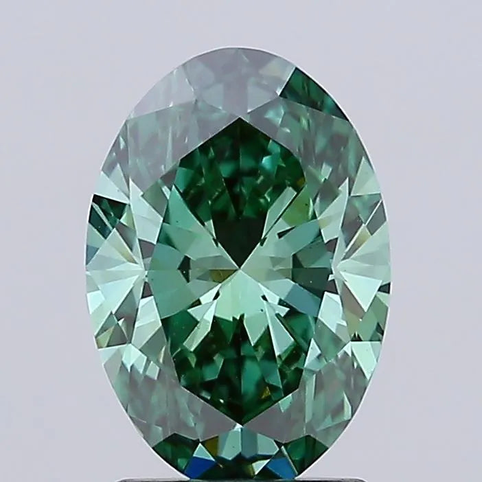 2.09ct Oval Lab Grown Diamond (Colour Fancy Vivid Green, Clarity VS1, IGI Certified)