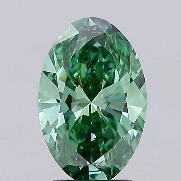 2.10ct Oval Lab Grown Diamond (Colour Fancy Vivid Green, Clarity VS1, IGI Certified)