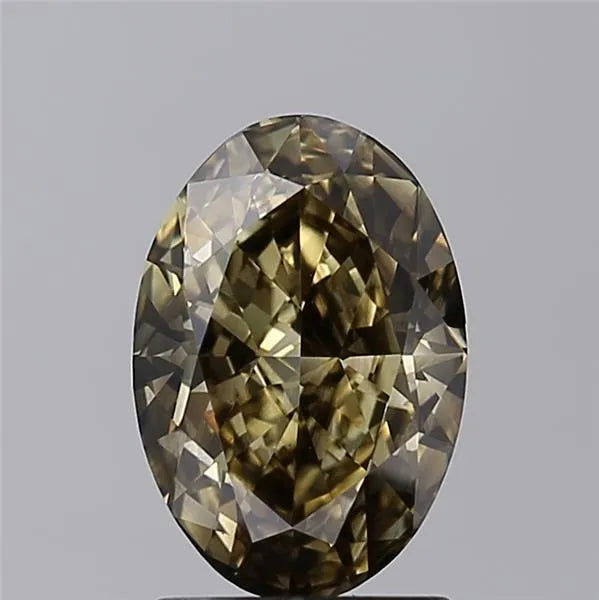 2.11ct Oval Lab Grown Diamond (Colour Fancy Gray Yellow, Clarity VS1, IGI Certified)