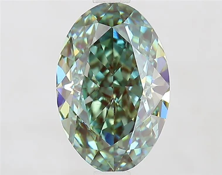 2.15ct Oval Lab Grown Diamond (Colour Fancy Vivid Green, Clarity VS1, IGI Certified)