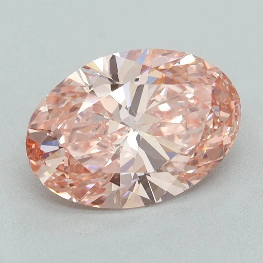 2.17ct Oval Lab Grown Diamond (Colour Fancy Vivid Pink, Clarity VVS1, IGI Certified)