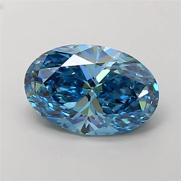 2.51ct Oval Lab Grown Diamond (Colour Fancy Vivid Blue, Clarity VS1, IGI Certified)