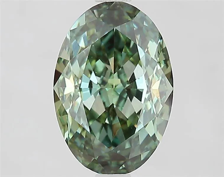 2.81ct Oval Lab Grown Diamond (Colour Fancy Vivid Green, Clarity VVS2, IGI Certified)