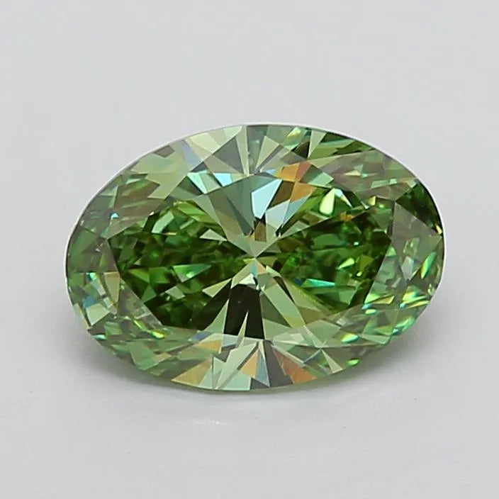 3.00ct Oval Lab Grown Diamond (Colour Fancy Vivid Green, Clarity VVS2, IGI Certified)