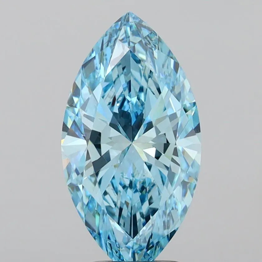 3.01ct Marquise Lab Grown Diamond (Colour Fancy Vivid Blue, Clarity VVS2, IGI Certified)