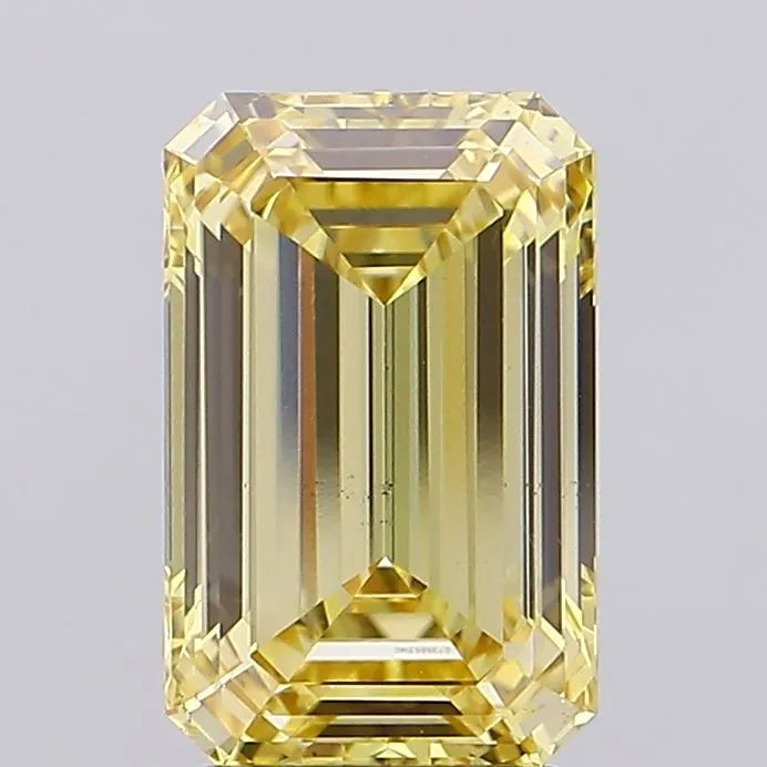 3.02ct Emerald Lab Grown Diamond (Colour Fancy Yellow, Clarity VS2, IGI Certified)