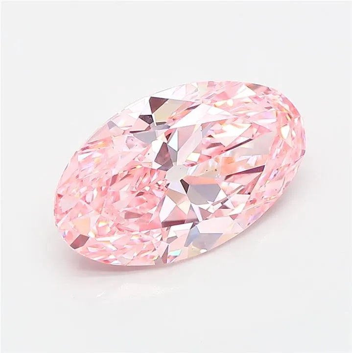 3.02ct Oval Lab Grown Diamond (Colour Fancy Vivid Pink, Clarity VS2, IGI Certified)