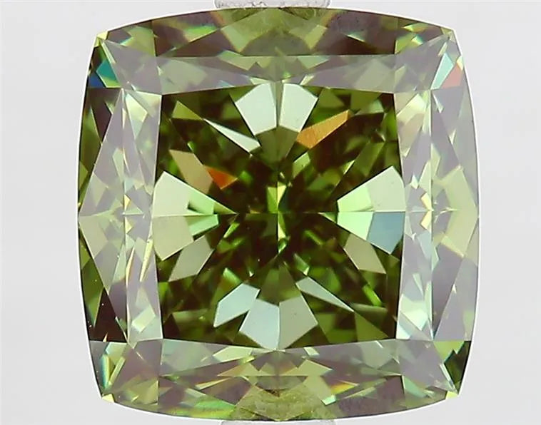 3.07ct Cushion modified Lab Grown Diamond (Colour Fancy Vivid Green, Clarity VVS2, IGI Certified)