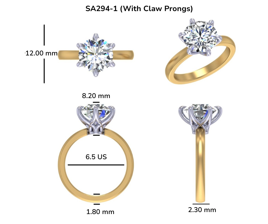 Custom Order - Edward - Custom dual tone (white gold basket with claw prongs, yellow gold band) Tulip Basket Ring IN 18K Ring, Ring Size 6.5 US, Not returnable