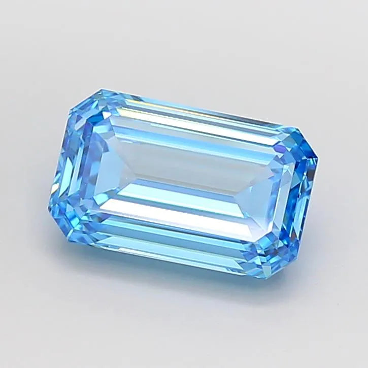 3.23ct Emerald Lab Grown Diamond (Colour Fancy Vivid Blue, Clarity VVS2, IGI Certified)