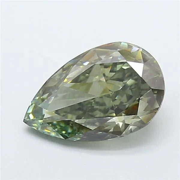 3.52ct Pear Lab Grown Diamond (Colour Fancy Vivid Green, Clarity VVS2, IGI Certified)