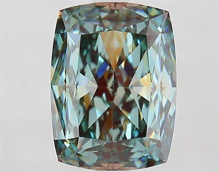 3.53ct Cushion modified Lab Grown Diamond (Colour Fancy Intense Blueish Green, Clarity VVS2, IGI Certified)