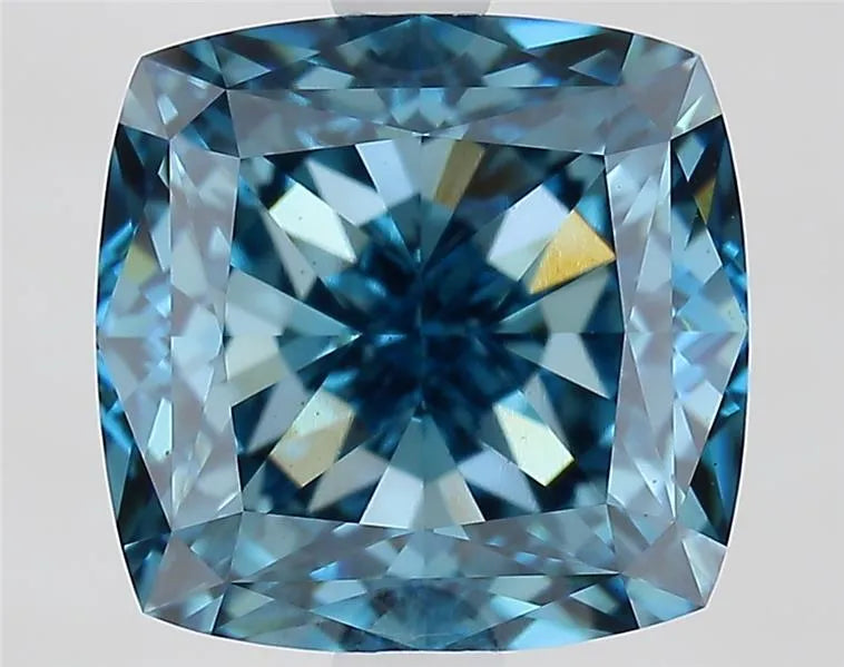 3.84ct Cushion modified Lab Grown Diamond (Colour Fancy Vivid Blue, Clarity VS2, IGI Certified)