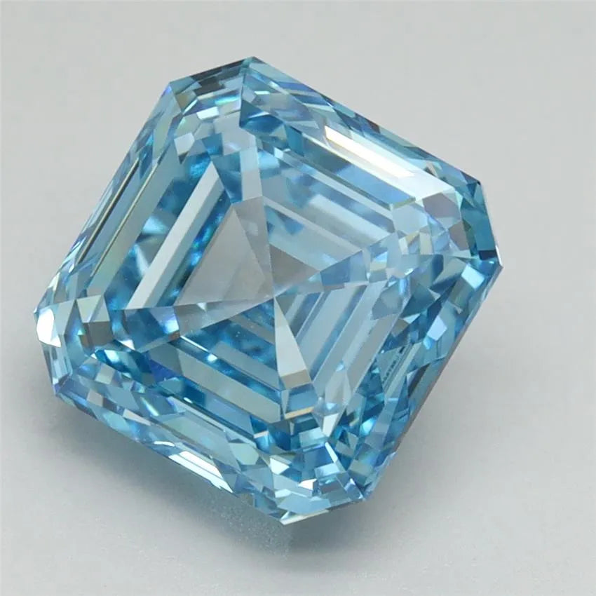 4.00ct Asscher Lab Grown Diamond (Colour Fancy Vivid Blue, Clarity VVS2, IGI Certified)