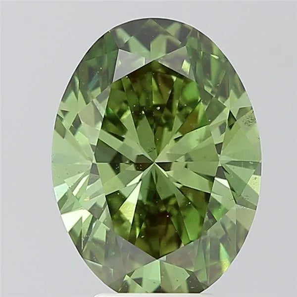 4.00ct Oval Lab Grown Diamond (Colour Fancy Vivid Green, Clarity VS2, IGI Certified)