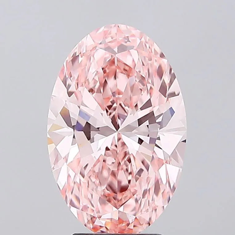 4.01ct Oval Lab Grown Diamond (Colour Fancy Vivid Pink, Clarity VVS2, IGI Certified)