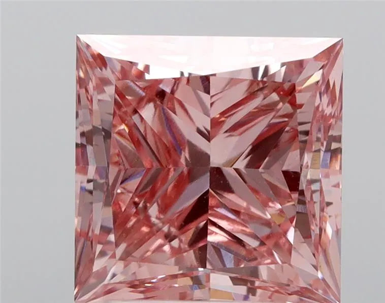 4.01ct Princess Lab Grown Diamond (Colour Fancy Vivid Pink, Clarity VVS2, IGI Certified)