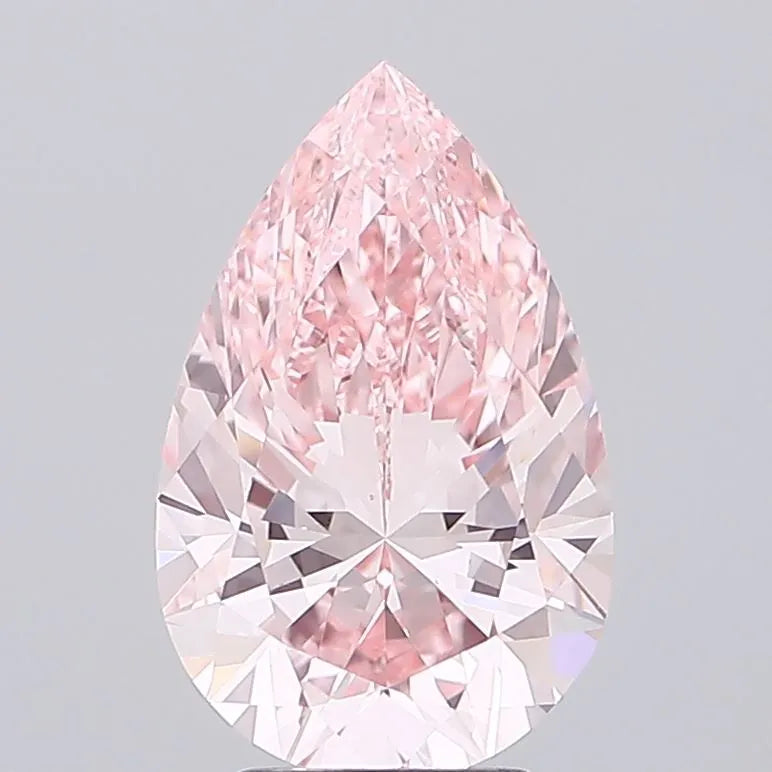 4.02ct Pear Lab Grown Diamond (Colour Fancy Vivid Pink, Clarity VS1, IGI Certified)