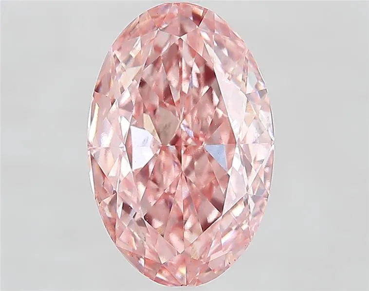 4.03ct Oval Lab Grown Diamond (Colour Fancy Vivid Pink, Clarity VS2, IGI Certified)