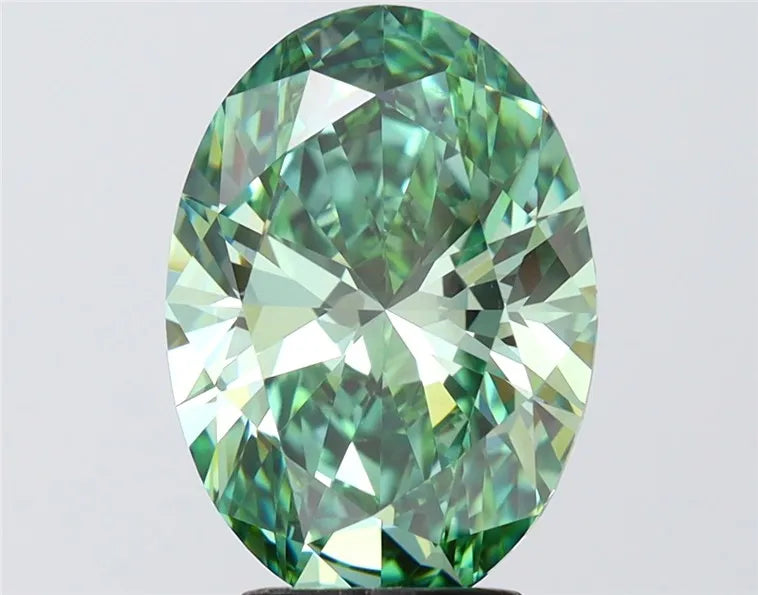 4.04ct Oval Lab Grown Diamond (Colour Fancy Vivid Green, Clarity VVS2, IGI Certified)