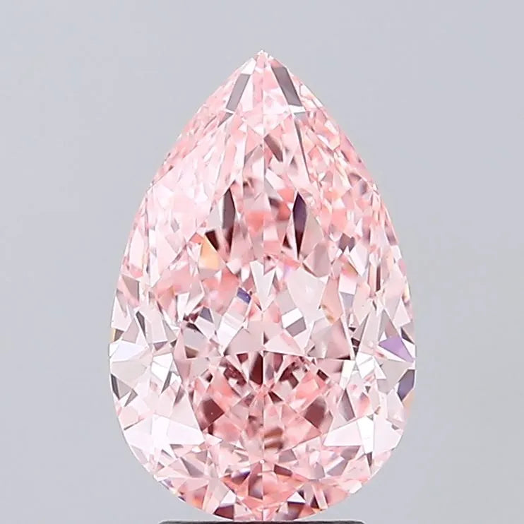 4.05ct Pear Lab Grown Diamond (Colour Fancy Vivid Pink, Clarity VVS2, IGI Certified)