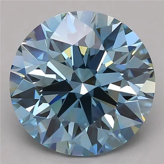 5.82ct Round Lab Grown Diamond (Colour Fancy Vivid Blue, Clarity VVS1, Cut ID, IGI Certified)