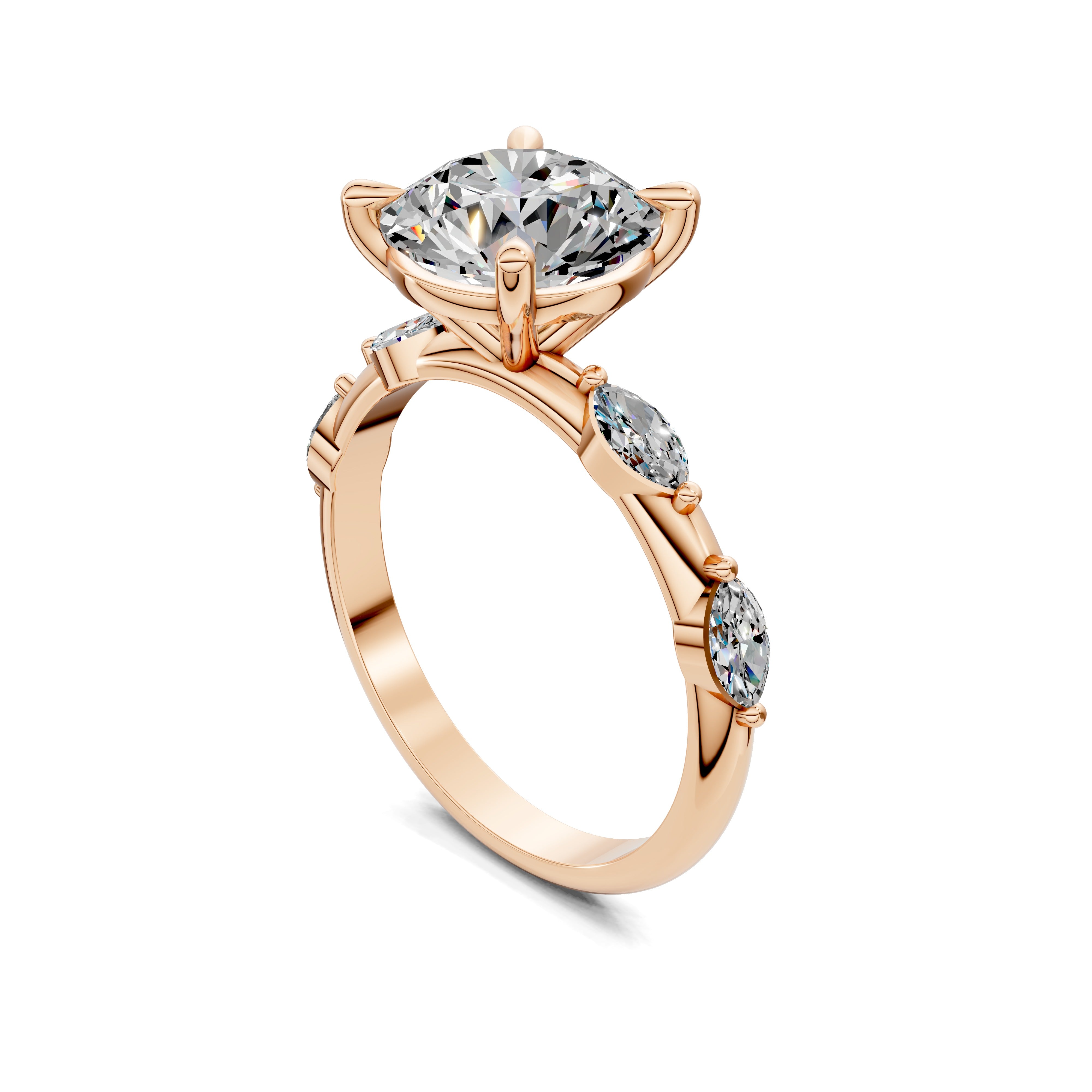 The Andara Round Sculpted Crescent Ring